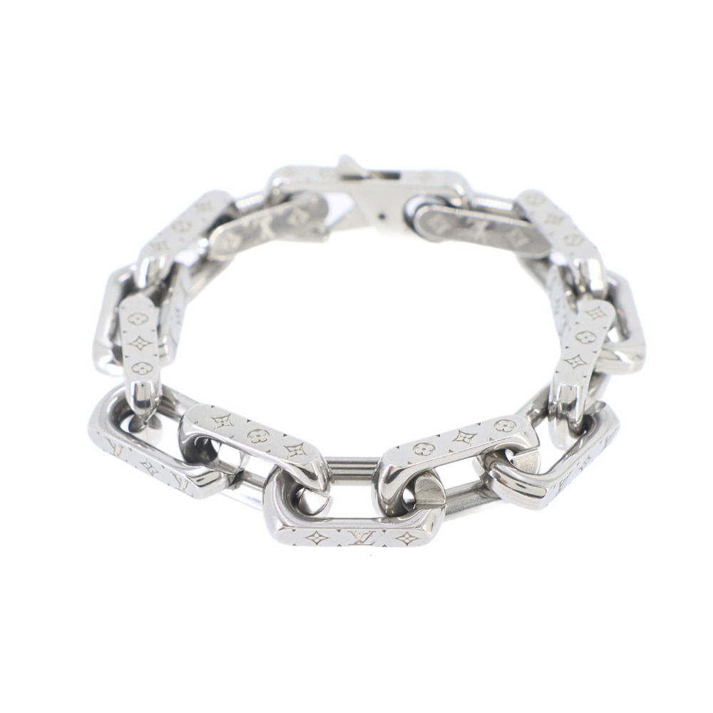LOUIS VUITTON Silver Monogram Charm Bracelet